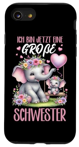 Ich Bin Jetzt Eine Große Schwester Elefanten Neue Schwester Hülle für iPhone SE (2020) / 7 / 8 von Elefant Große Schwester in spe Neue Schwester