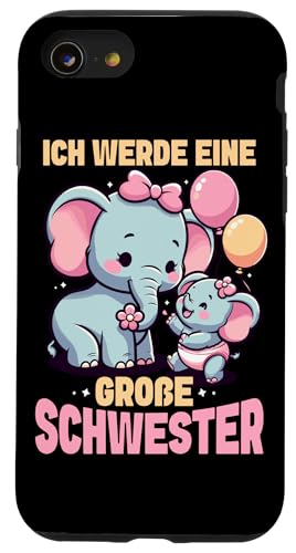 Ich Werde Eine Große Schwester Elefanten Geschwisterkind Hülle für iPhone SE (2020) / 7 / 8 von Elefant Große Schwester in spe Neue Schwester