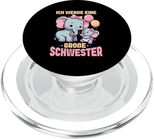 Ich Werde Eine Große Schwester Elefanten Geschwisterkind PopSockets PopGrip für MagSafe Ich Werde Eine Große Schwester Elefanten Geschwisterkind PopSockets PopGrip für MagSafe von Elefant Große Schwester in spe Neue Schwester