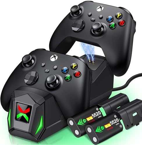 Elegamefy Controller Ladestation mit 2x5520mWh Akku für Xbox Serie X|S, Battery Pack für Xbox One/One S/X/Elite Controller mit 4 Akkudeckeln Zubehör Elegamefy Controller Ladestation mit 2x5520mWh Akku für Xbox Serie X|S, Battery Pack für Xbox One/One S/X/Elite Controller mit 4 Akkudeckeln Zubehör von Elegamefy