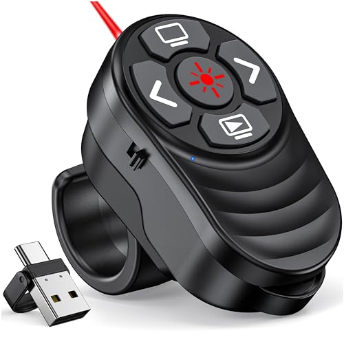 Elegamefy Finger Ring Presenter, 2-in-1 USB C Präsentation Fernbedienung für Mac Windows Linux Powerpoint, Wiederaufladbarer Pointer Wireless Presenter Elegamefy Finger Ring Presenter, 2-in-1 USB C Präsentation Fernbedienung für Mac Windows Linux Powerpoint, Wiederaufladbarer Pointer Wireless Presenter von Elegamefy