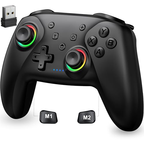 Elegamefy PC Controller, Switch Pro Controller mit Hall-Effekt Joysticks & Triggern, Led Licht, 1000mAh Akku, Controller für Nintendo Switch, PC, iOS und Android Elegamefy PC Controller, Switch Pro Controller mit Hall-Effekt Joysticks & Triggern, Led Licht, 1000mAh Akku, Controller für Nintendo Switch, PC, iOS und Android von Elegamefy