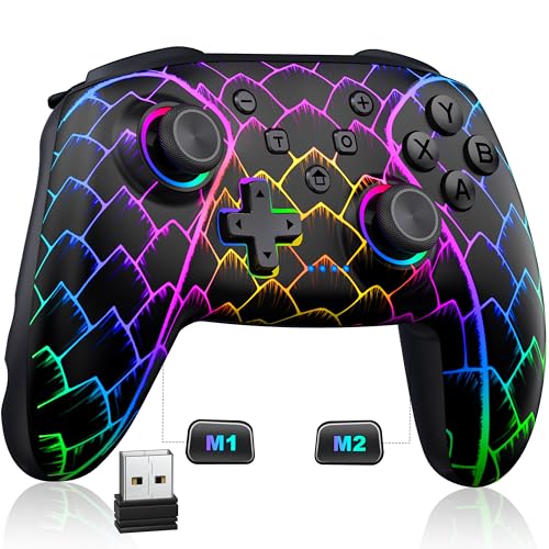 Elegamefy Wireless PC Controller, Switch Pro Controller mit Hall Effect Joysticks & Triggers, Cool Dynamic Light, 1000mAh Battery, Controller for PC, Switch, iOS and Android Elegamefy Wireless PC Controller, Switch Pro Controller mit Hall Effect Joysticks & Triggers, Cool Dynamic Light, 1000mAh Battery, Controller for PC, Switch, iOS and Android von Elegamefy