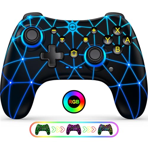 Elegamefy Pro Controller für Nintendo Switch/Lite/OLED, Adjustable Led Brightness Wireless Switch Controller mit Turbo, Vibration, Somatosensory, Wake-up, 800mAh Kompatibel PC/iOS/Android Elegamefy Pro Controller für Nintendo Switch/Lite/OLED, Adjustable Led Brightness Wireless Switch Controller mit Turbo, Vibration, Somatosensory, Wake-up, 800mAh Kompatibel PC/iOS/Android von Elegamefy