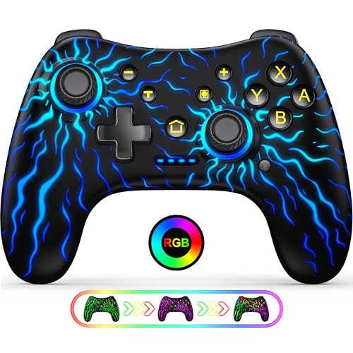 Elegamefy Switch Controller Kompatibel für iOS/Android/Nintendo Switch/Lite/OLED/PC, Einstellbare Led-Helligkeit Pro Controller mit Somatosensorik, Turbo, 800mAh Elegamefy Switch Controller Kompatibel für iOS/Android/Nintendo Switch/Lite/OLED/PC, Einstellbare Led-Helligkeit Pro Controller mit Somatosensorik, Turbo, 800mAh von Elegamefy