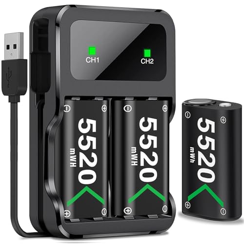 Wiederaufladbare Akku für Xbox Controller, 3x5520mWh Controller Akku für Xbox Series X/S/Xbox One/One S/One X/One Elite Langlebige Akku Wiederaufladbare Akku für Xbox Controller, 3x5520mWh Controller Akku für Xbox Series X/S/Xbox One/One S/One X/One Elite Langlebige Akku von Elegamefy