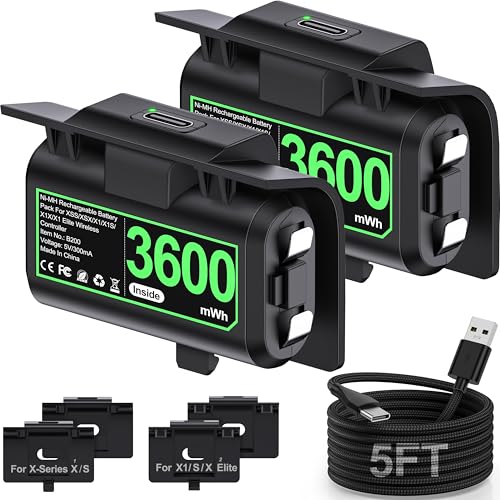 Elegamefy Controller Akku Für Xbox Series X/S, Wiederaufladbare Batterie für Xbox One/One S/One X/Elite Controller Elegamefy Controller Akku Für Xbox Series X/S, Wiederaufladbare Batterie für Xbox One/One S/One X/Elite Controller von Elegamefy