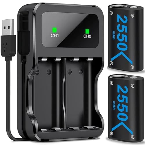 Wiederaufladbarer Akku für Xbox Series X/Series S Controller, Akkupack für Xbox One/One S/One X/One Elite - Lange Akkulaufzeit, 2x5520mWh(2550mAh) von Elegamefy