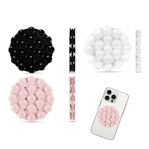 Elegance-go Doppelseitige Saugnapf-Handyhalterung,3 Stück Saugnapf Handy Halterung Saugnapf Rund Silikon-Saugnapf-Handyhalter Multifunktional für Autotelefone,Mobile von Elegance-go