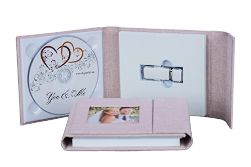Elegantdisk CD/USB-Case 16x13 cm mit Bildfenster. Weiß, Schwarz, Grau (04. Beige) von Elegantdisk