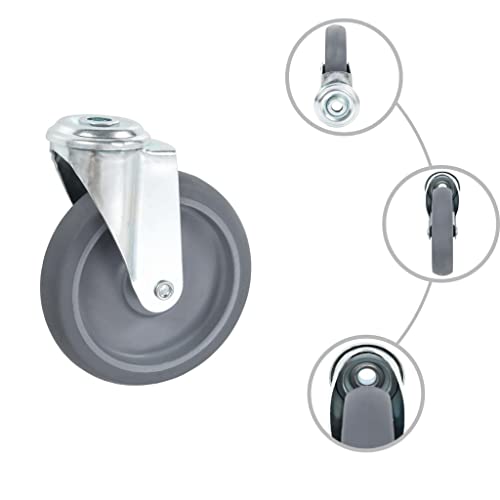 Lenkrollen mit Bolzenloch 4 Stk. 125 mm - TPR & Zinkbeschichtetes Eisen - Robust & Langlebig für Gartenpflege - Ideal für Rasenmäher & Gartenwagen Lenkrollen mit Bolzenloch 4 Stk. 125 mm - TPR & Zinkbeschichtetes Eisen - Robust & Langlebig für Gartenpflege - Ideal für Rasenmäher & Gartenwagen von Eleganz