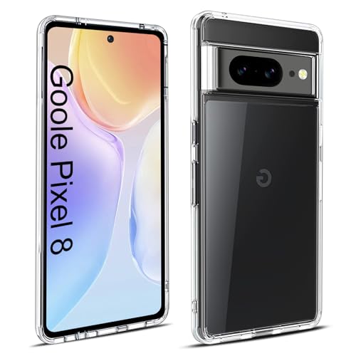 Elekpia Crystal Clear Hülle Kompatibel mit Goole Pixel 8, Anti-Fingerabdruck Anti-Vergilbungs Handyhülle, Kratzfest Stoßfest Durchsichtig Schutzhülle, TPU Case, Dünn Cover (Transparent) von Elekpia