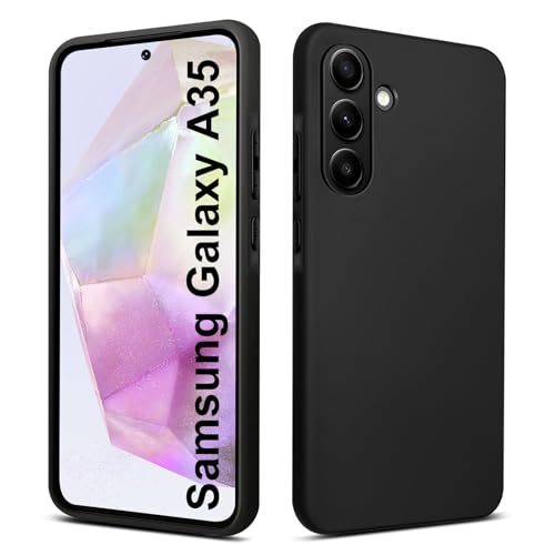 Elekpia Ultradünne Hülle für Samsung Galaxy A35 5G, Matt Schwarz weiche Silikon Handyhülle mit hautschmeichelnder Griffigkeit | Stoßfeste Anti-Fingerprint Schutzhülle Case von Elekpia