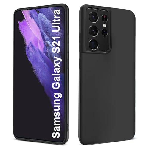 Elekpia Ultradünne Hülle für Samsung Galaxy S21 Ultra 5G, Matt Schwarz weiche Silikon Handyhülle mit hautschmeichelnder Griffigkeit | Stoßfeste Anti-Fingerprint Schutzhülle Case Elekpia Ultradünne Hülle für Samsung Galaxy S21 Ultra 5G, Matt Schwarz weiche Silikon Handyhülle mit hautschmeichelnder Griffigkeit | Stoßfeste Anti-Fingerprint Schutzhülle Case von Elekpia