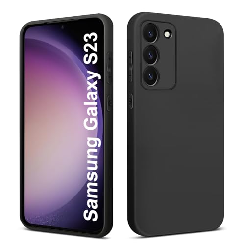 Elekpia Ultradünne Hülle für Samsung Galaxy S23 5G, Matt Schwarz weiche Silikon Handyhülle mit hautschmeichelnder Griffigkeit | Stoßfeste Anti-Fingerprint Schutzhülle Case von Elekpia