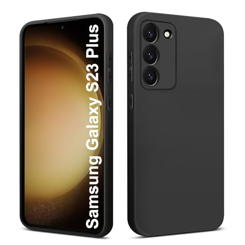 Elekpia Dünn Hülle Kompatibel mit Samsung Galaxy S23 Plus 5G, Kratzfest Stoßfest rutschfest Handyhülle, Anti-Fingerabdruck Fallschutz Schutzhülle, Weich TPU Silikon Case, Kantenschutz Cover (Schwarz) von Elekpia