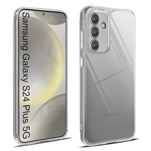 Elekpia Crystal Clear Hülle Kompatibel mit Samsung Galaxy S24 Plus 5G, Anti-Fingerabdruck Anti-Vergilbungs Handyhülle, Kratzfest Stoßfest Durchsichtig Schutzhülle, TPU Case, Dünn Cover (Transparent) von Elekpia