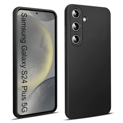 Elekpia für Samsung Galaxy S24+ / S24 Plus 5G Hülle, Weiche TPU Slim Schwarz Schutzhülle, Militärischer Schutz Stoßfest Kratzfest Matt Handyhülle, Rückseite Anti-Fingerabdruck Fallschutz Slim Case von Elekpia