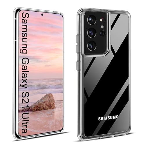 Elekpia Crystal Clear Hülle Kompatibel mit Samsung Galaxy S21 Ultra 5G, Anti-Fingerabdruck Anti-Vergilbungs Handyhülle, Kratzfest Stoßfest Durchsichtig Schutzhülle, TPU Case, Dünn Cover (Transparent) Elekpia Crystal Clear Hülle Kompatibel mit Samsung Galaxy S21 Ultra 5G, Anti-Fingerabdruck Anti-Vergilbungs Handyhülle, Kratzfest Stoßfest Durchsichtig Schutzhülle, TPU Case, Dünn Cover (Transparent) von Elekpia