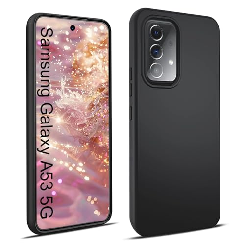 Elekpia Ultra Dünn Hülle Kompatibel mit Samsung Galaxy A53 5G, Kratzfest Stoßfest rutschfest Handyhülle, Anti-Fingerabdruck Fallschutz Schutzhülle, TPU Silikon Case, Kantenschutz Cover (Schwarz) von Elekpia