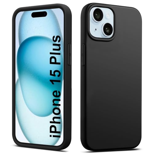 Elekpia Ultradünne Hülle für iPhone 15 Plus, Matt Schwarz weiche Silikon Handyhülle mit hautschmeichelnder Griffigkeit | Stoßfeste Anti-Fingerprint Schutzhülle Case Elekpia Ultradünne Hülle für iPhone 15 Plus, Matt Schwarz weiche Silikon Handyhülle mit hautschmeichelnder Griffigkeit | Stoßfeste Anti-Fingerprint Schutzhülle Case von Elekpia