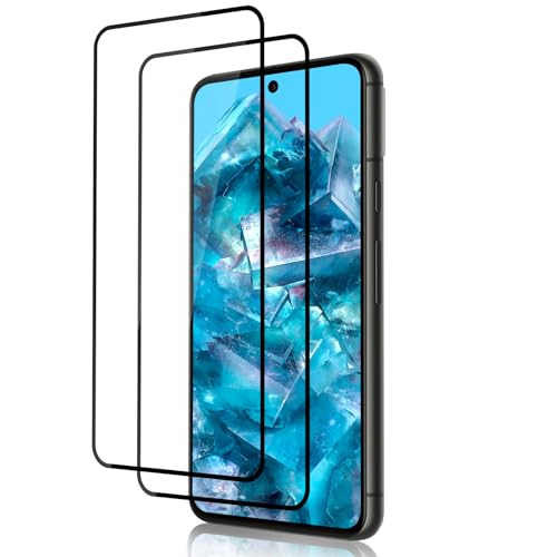 Elekpia für Panzerglas Kompatibel mit Google Pixel 8 Pro, [2 Stück] 9H Härte Schutzfoile, Frei von Kratzern, Kratzfest Displayschutzfolie, Anti-Fingerabdruck, Full Screen Folie - Schwarz von Elekpia