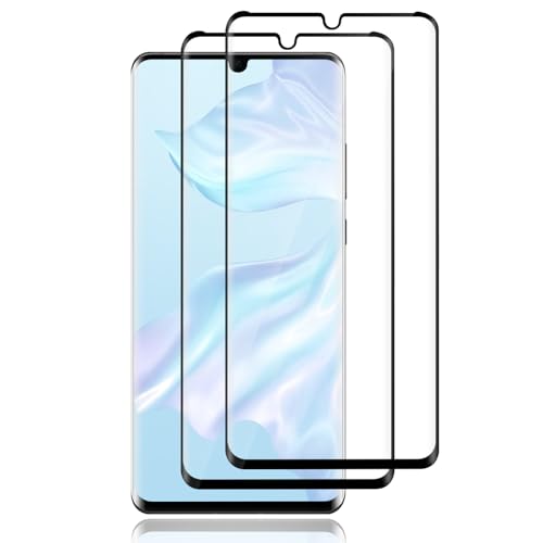Elekpia für Panzerglas Kompatibel mit Huawei P30 Pro, [2 Stück] 9H Härte Schutzfoile, Frei von Kratzern, Kratzfest Displayschutzfolie, Anti-Fingerabdruck, Full Screen Folie - Schwarz von Elekpia