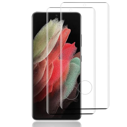 Elekpia für Panzerglas Kompatibel mit Samsung Galaxy S21 Ultra, [2 Stück] 9H Härte Schutzfoile, Frei von Kratzern, Kratzfest Displayschutzfolie, Anti-Fingerabdruck, 3D Full Screen Folie - Schwarz von Elekpia