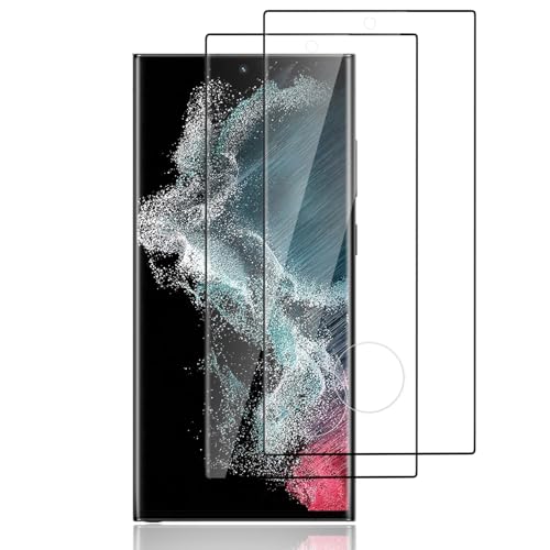 Elekpia für Panzerglas Kompatibel mit Samsung Galaxy S22 Ultra, [2 Stück] 9H Härte Schutzfoile, Frei von Kratzern, Kratzfest Displayschutzfolie, Anti-Fingerabdruck, 3D Full Screen Folie - Schwarz von Elekpia
