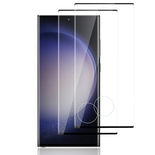 Elekpia für Panzerglas Kompatibel mit Samsung Galaxy S23 Ultra, [2 Stück] 9H Härte Schutzfoile, Frei von Kratzern, Kratzfest Displayschutzfolie, Anti-Fingerabdruck, 3D Full Screen Folie - Schwarz von Elekpia