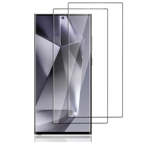 Elekpia für Panzerglas Kompatibel mit Samsung Galaxy S24 Ultra, [2 Stück] 9H Härte Schutzfoile, Frei von Kratzern, Kratzfest Displayschutzfolie, Anti-Fingerabdruck, 3D Full Screen Folie - Schwarz von Elekpia