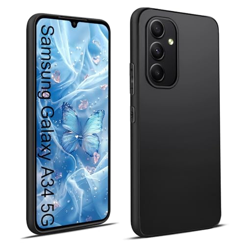 Elekpia Ultra Dünn Hülle Kompatibel mit Samsung Galaxy A34 5G, Kratzfest Stoßfest rutschfest Handyhülle, Anti-Fingerabdruck Fallschutz Schutzhülle, TPU Silikon Case, Kantenschutz Cover (Schwarz) Elekpia Ultra Dünn Hülle Kompatibel mit Samsung Galaxy A34 5G, Kratzfest Stoßfest rutschfest Handyhülle, Anti-Fingerabdruck Fallschutz Schutzhülle, TPU Silikon Case, Kantenschutz Cover (Schwarz) von Elekpia