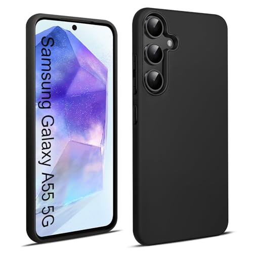 Elekpia Ultra Dünn Hülle Kompatibel mit Samsung Galaxy A55 5G, Kratzfest Stoßfest rutschfest Handyhülle, Anti-Fingerabdruck Fallschutz Schutzhülle, TPU Silikon Case, Kantenschutz Cover (Schwarz) Elekpia Ultra Dünn Hülle Kompatibel mit Samsung Galaxy A55 5G, Kratzfest Stoßfest rutschfest Handyhülle, Anti-Fingerabdruck Fallschutz Schutzhülle, TPU Silikon Case, Kantenschutz Cover (Schwarz) von Elekpia