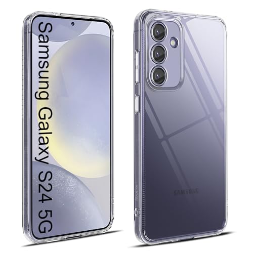 Elekpia Hülle für Samsung Galaxy S24 5G, Nie Vergilbung Weiche Dünn TPU Slim Transparent Schutzhülle, Militärischer Schutz Stoßfest Kratzfest Fallschutz Slim Case Durchsichtige Handyhülle von Elekpia