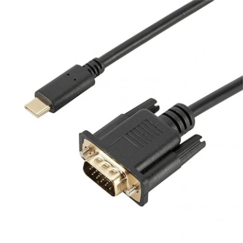 Elektronik-Technik USB-C Stecker > VGA Stecker Kabel Adapter USB C auf VGA Kabel USB Typ C Stecker > VGA Stecker, Adapterkabel, 1080p, für Computer, Monitor, Projektor, Fernseher (1,8 m) von Elektronik-Technik