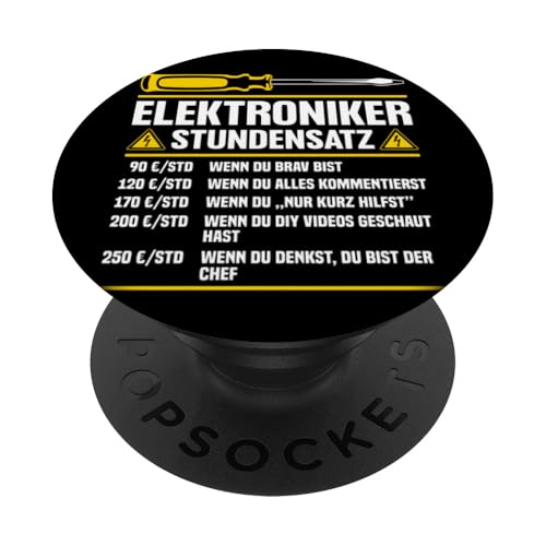 Elektriker Stundensatz PopSockets Klebender PopGrip Elektriker Stundensatz PopSockets Klebender PopGrip von Elektroniker Stundensatz