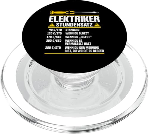 Elektriker Stundensatz PopSockets PopGrip für MagSafe Elektriker Stundensatz PopSockets PopGrip für MagSafe von Elektroniker Stundensatz