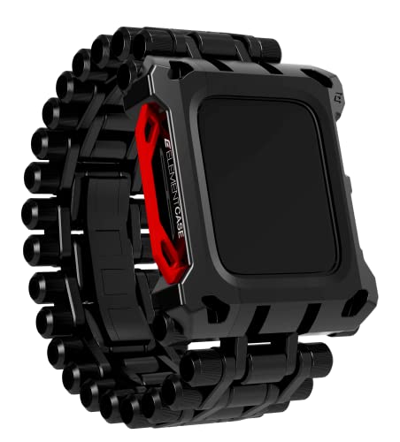 Element Case Black Ops Uhrenarmband für Apple Watch Serie 7/8 (45 mm) – Robustes, einzigartiges Metall-Uhrenarmband mit verstellbaren Größengliedern, Schwarz (EMT-522-258AZ-01) von Element Case