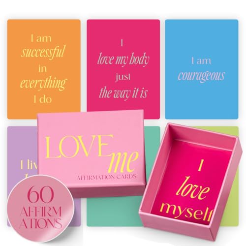 Elena Miller LOVEme Affirmationskarten I Für mehr Selbstliebe, Motivation und Selbstbewusstsein I Achtsamkeitskarten Mindfulness I 60 Glückskarten I Positive Affirmationen für Erwachsene (English) von Elena Miller