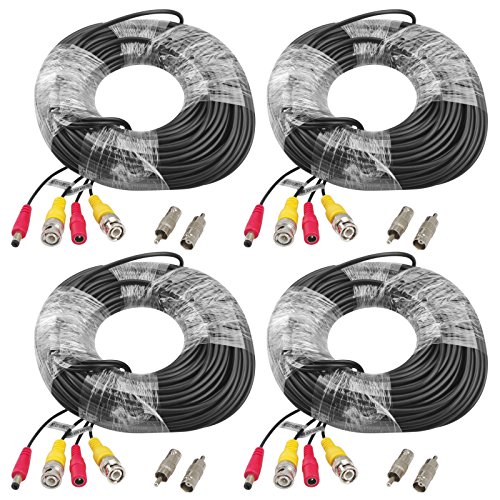 Eleoption BNC Kabel AHD Videokabel BNC Video und DC Power Verlängerungskabel mit Anschluss für DVR System CCTV Überwachungskameras (4 Verpackt, 30Meter) von Eleoption