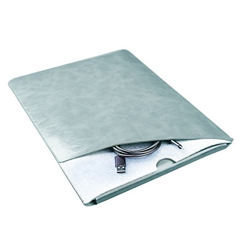 Eleoption Laptop Schutzhülle Slim Tasche MacBook Kunstleder Sleeve integriert Mousepad mit Filz zusätzliche Tasche für Zubehör wie Maus USB Kabel f. (MacBook Air/MacBook Pro&Pro Retina 13,3", Grün) von Eleoption