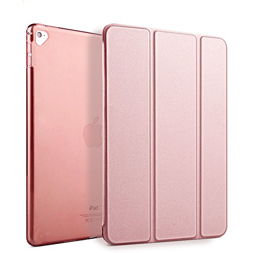 Eleoption iPad Schutzhülle PU Ledertasche Rund Schutz Case Smart Cover mit automatischer Aufwachen/Schlaf Funktion abklappbar Standfunktion Hülle (Für iPad Pro 12,9'' 2015 Version, Rose Gold) von Eleoption