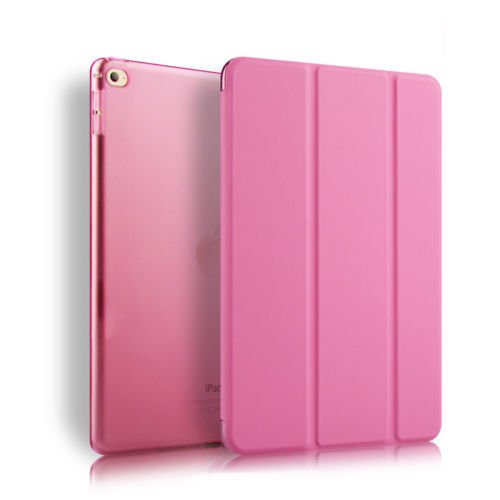 Eleoption iPad Schutzhülle PU Ledertasche Rund Schutz Case Smart Cover mit automatischer Aufwachen/Schlaf Funktion abklappbar Standfunktion Hülle (Für iPad Pro 9,7'' 2016 Version, Pink) von Eleoption