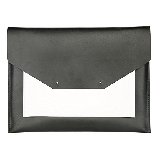MacBook Mikrofaser Ledertasche Laptop Sleeve Slim elegant Umschlagtasche Doppelschicht Tasche auch für Maus Mouspad Smartphone (für 13,3'' Air/ Pro Retina/ Pro mit Touch Bar, Schwarz und Weiß) von Eleoption