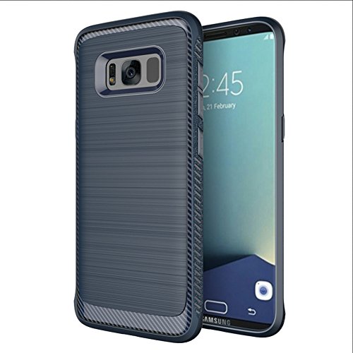 Samsung Galaxy Hülle Soft TPU Luftkissen Full Bumper Cover Stoßfest Silikon Schutz Slim Case (für Samsung Galaxy S8 5,8 Zoll, Blau) von Eleoption
