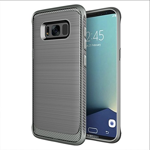 Samsung Galaxy Hülle Soft TPU Luftkissen Full Bumper Cover Stoßfest Silikon Schutz Slim Case (für Samsung Galaxy S8 5,8 Zoll, Grau) von Eleoption