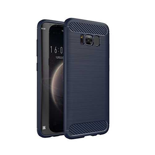 Samsung Galaxy Silikon Schutzhülle TPU Bumper Hülle Handyhülle erstklassig Cover Schale (für Samsung Galaxy S8 5,8 Zoll, Dunkelblau) von Eleoption