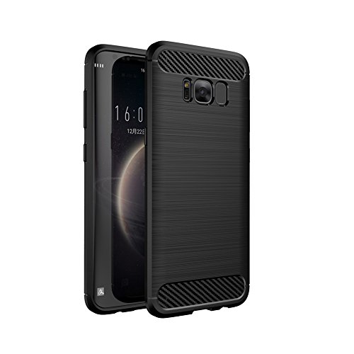 Samsung Galaxy Silikon Schutzhülle TPU Bumper Hülle Handyhülle erstklassig Cover Schale (für Samsung Galaxy S8 5,8 Zoll, Schwarz) von Eleoption