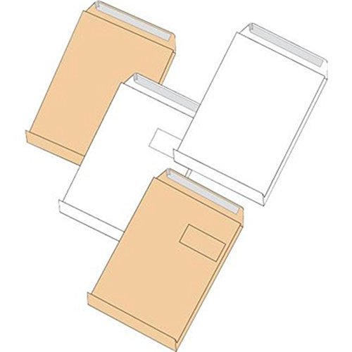 Elepa - rössler kuvert 30007044 Faltentaschen B4 fadenverstärkt ohne Fenster mit 40 mm-Falte und Klotzboden, 140 g/qm, 100 Stück, weiß von Elepa - rössler kuvert