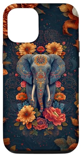 Hülle für iPhone 15 Pro Boho Mandala Elefant Blumen von Elephant Lover